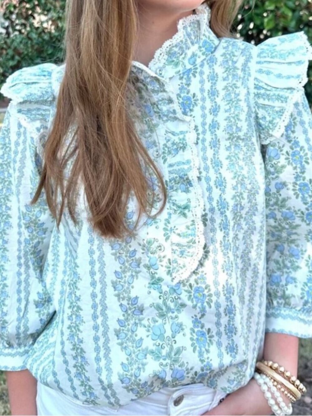 Womens Large Cotton Top Victorian Garden Blouse Crochet Coquette Shirt Edwardian